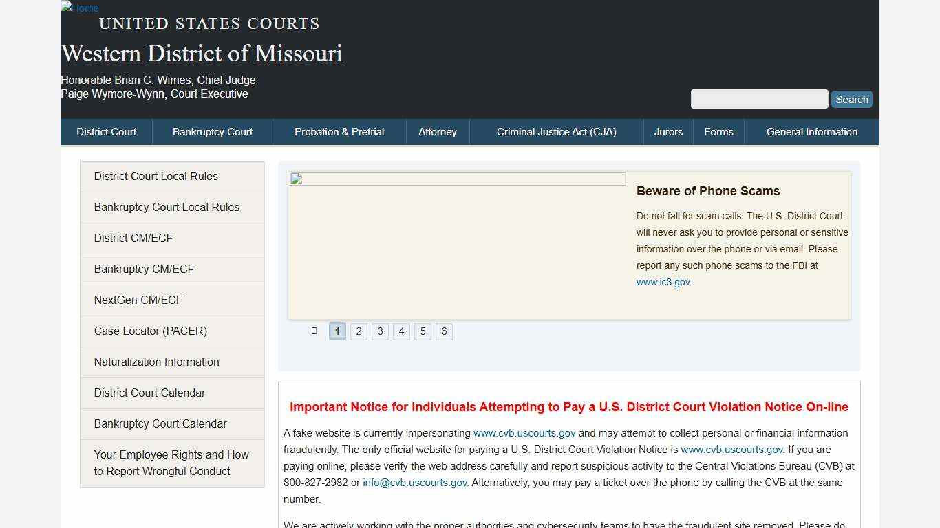 Western District of Missouri United States Courts
